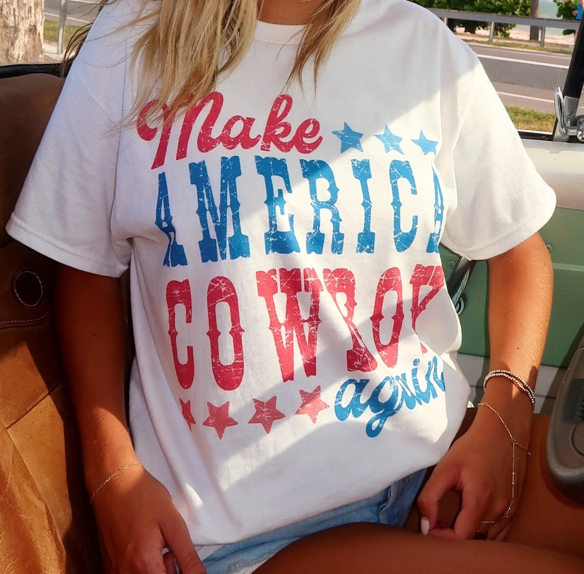 Make America Cowboy Again Oversized Graphic Tee