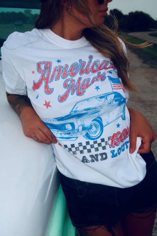 American Made Classic Car Graphic Tee