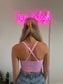 Lani Acid Washed Seamless Crossback Bralette - Mauve