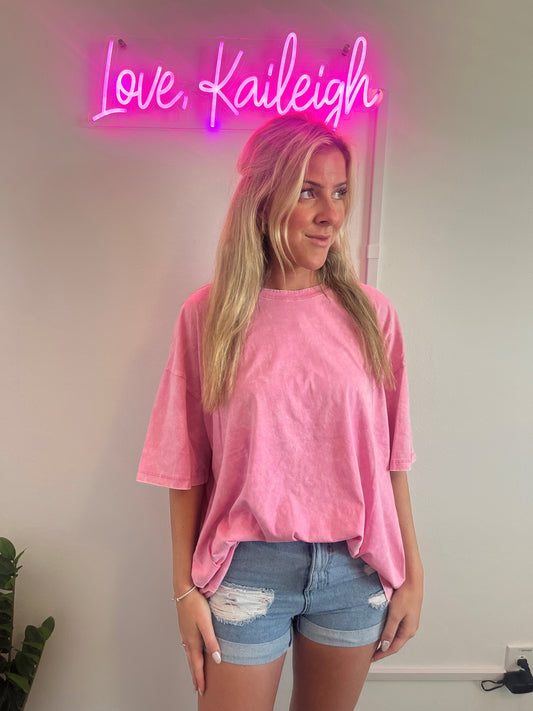 Charlie Acid Washed Oversized Tee